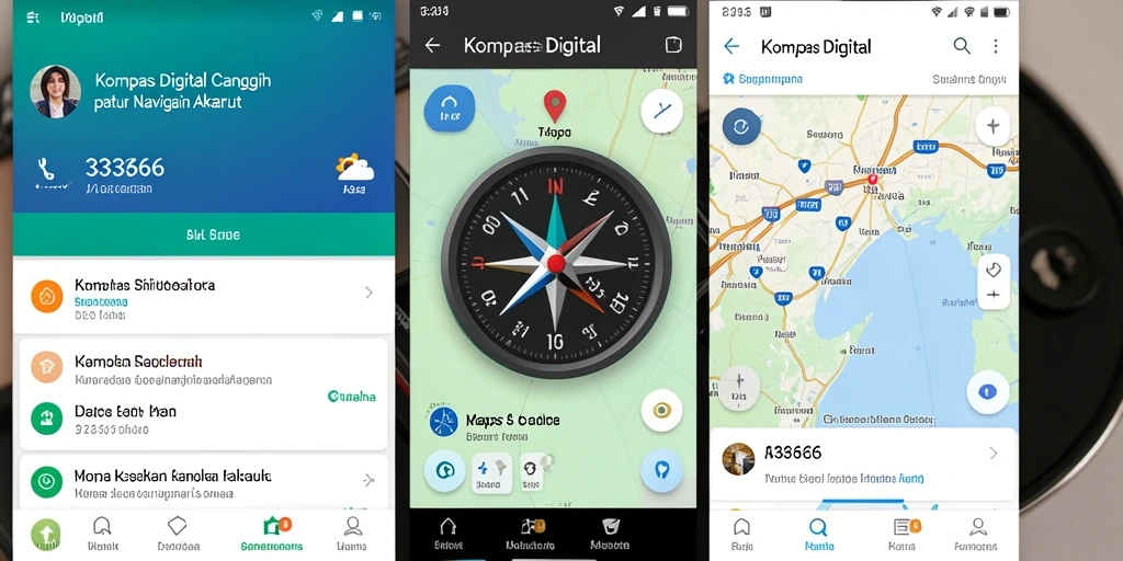 Tampilan antarmuka aplikasi Kompas Digital yang user-friendly.