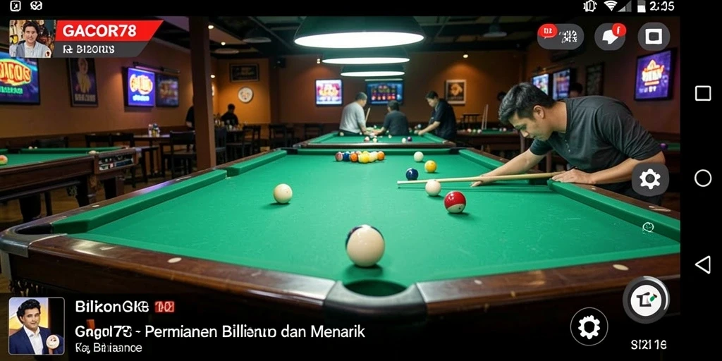 Tampilan antarmuka GACOR78 dengan grafis billiard yang menarik.