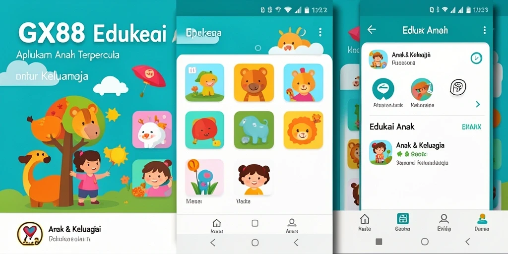 Antarmuka menarik dengan konten edukasi interaktif untuk anak.