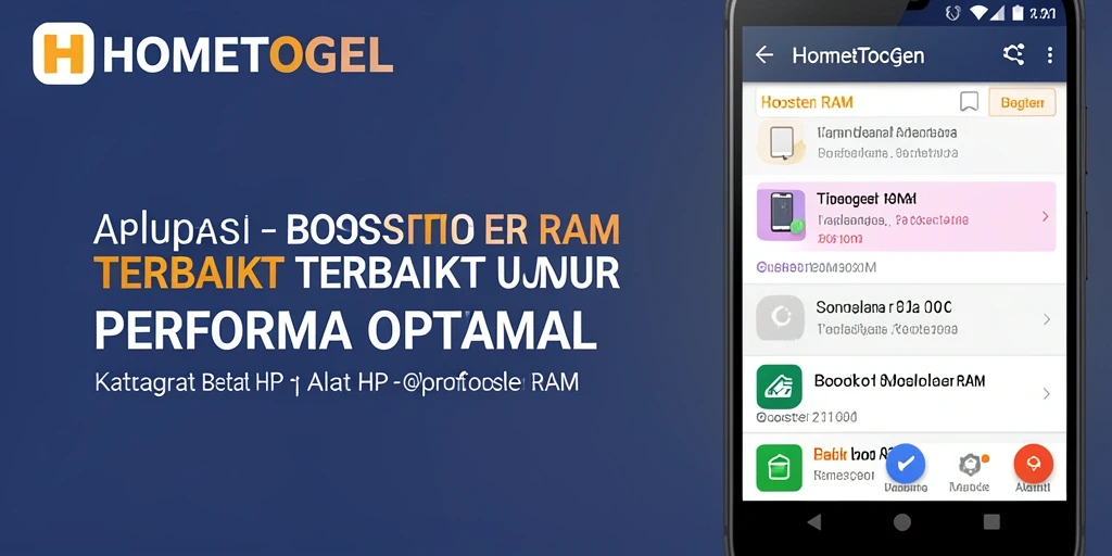 Tampilan antarmuka HOMETOGEL saat membersihkan RAM dengan mudah.