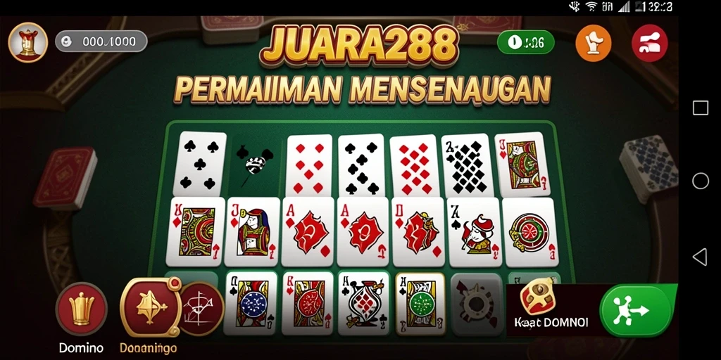 Tampilan antarmuka JUARA288 dengan fitur Domino yang menarik dan interaktif.
