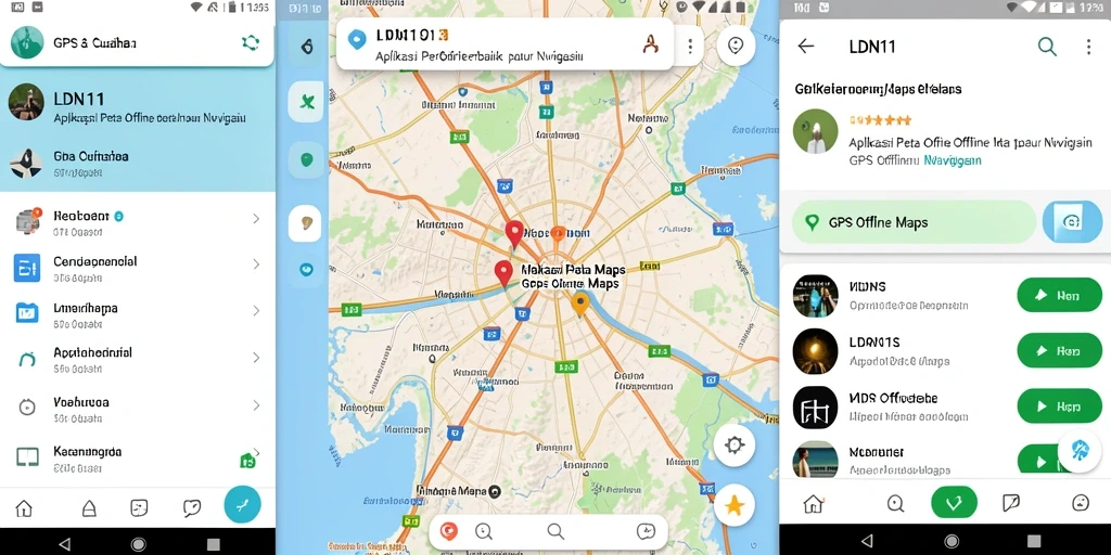Antarmuka aplikasi LDN11 yang intuitif untuk GPS Offline Maps.