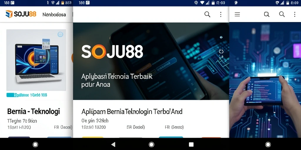 Tampilan antarmuka aplikasi SOJU88 yang modern dan fungsional.