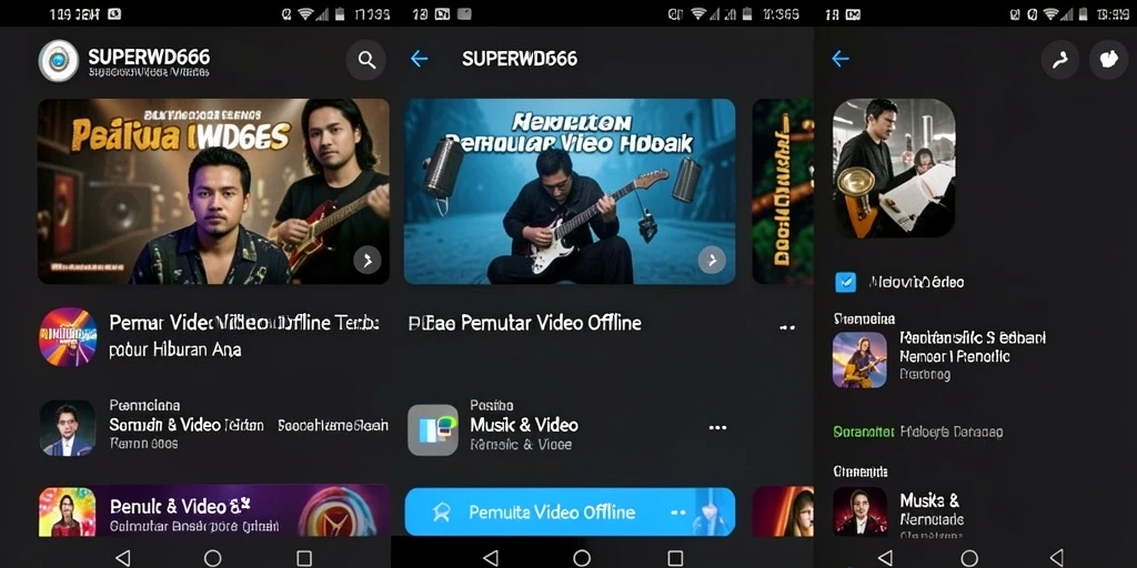 Antarmuka modern dan intuitif dari SUPERWD666 untuk pemutar video offline.