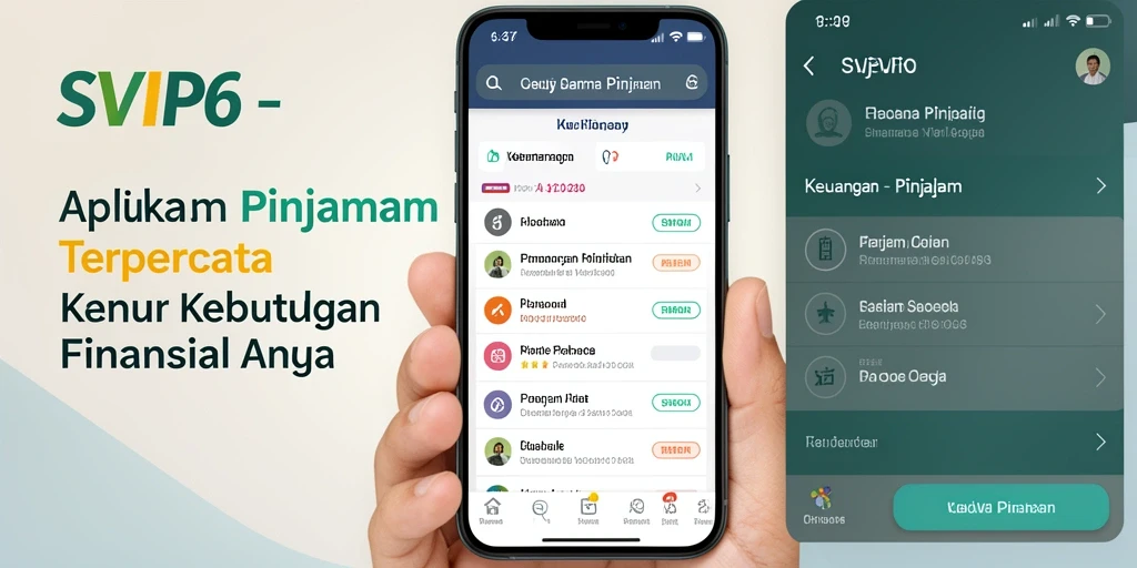 Tampilan antarmuka aplikasi SVIP6 untuk pengajuan pinjaman yang mudah dipahami.