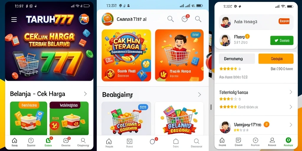 Antarmuka aplikasi TARUH777 dengan fitur Cek Harga yang user-friendly.